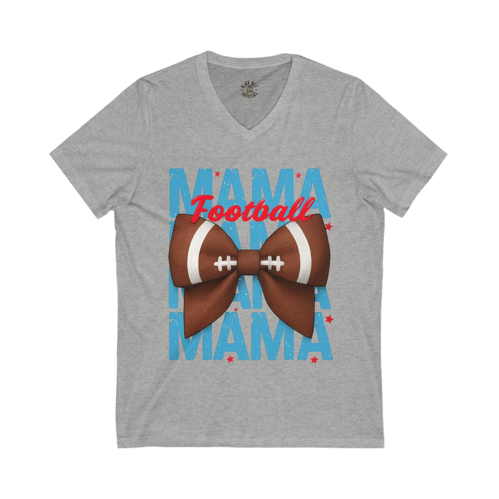 Football Mama V-Neck Tee – Unisex Jersey T-Shirt for Game Day