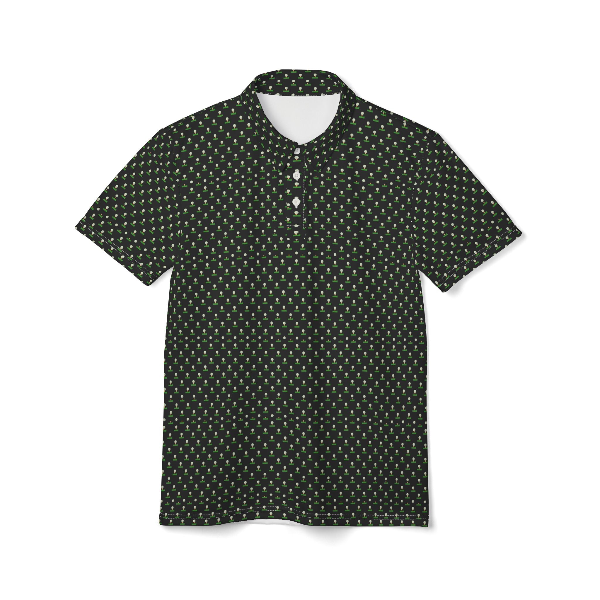 Teed Up Golf Pattern Unisex Polo Shirt, Casual Wear for Men & Women, Perfect for Summer Outings, Beach Days, Family Gatherings