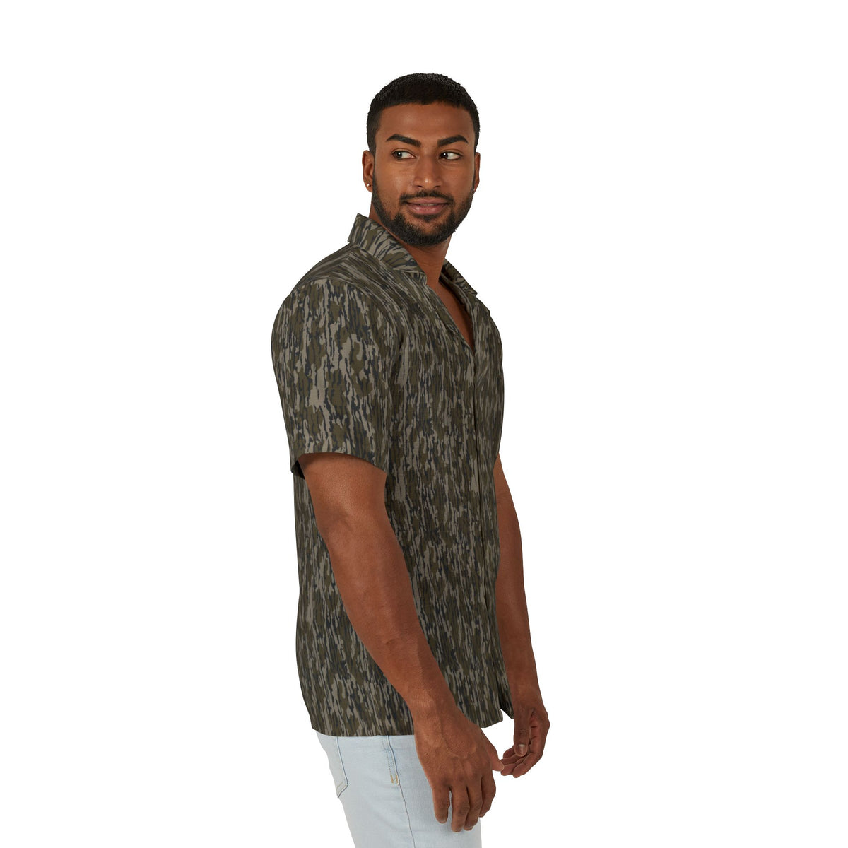 Men's Trendy Camo Camp Shirt - Casual Summer Button-Up