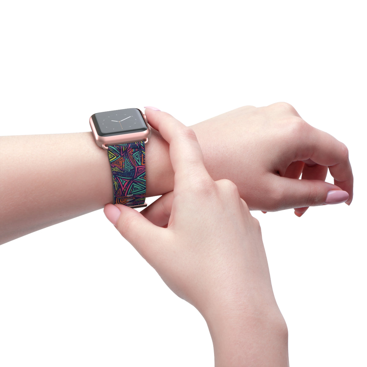 Abstract Triangle Pattern Watch Band — Colorful Geometric Apple Watch Strap