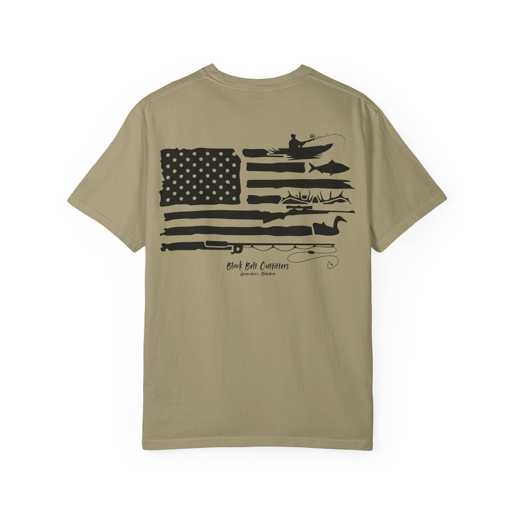 Hunting American Flag Unisex T-Shirt, Perfect for Gifts, Father's Day, Golf Events, Casual Wear, Comfortable Tee