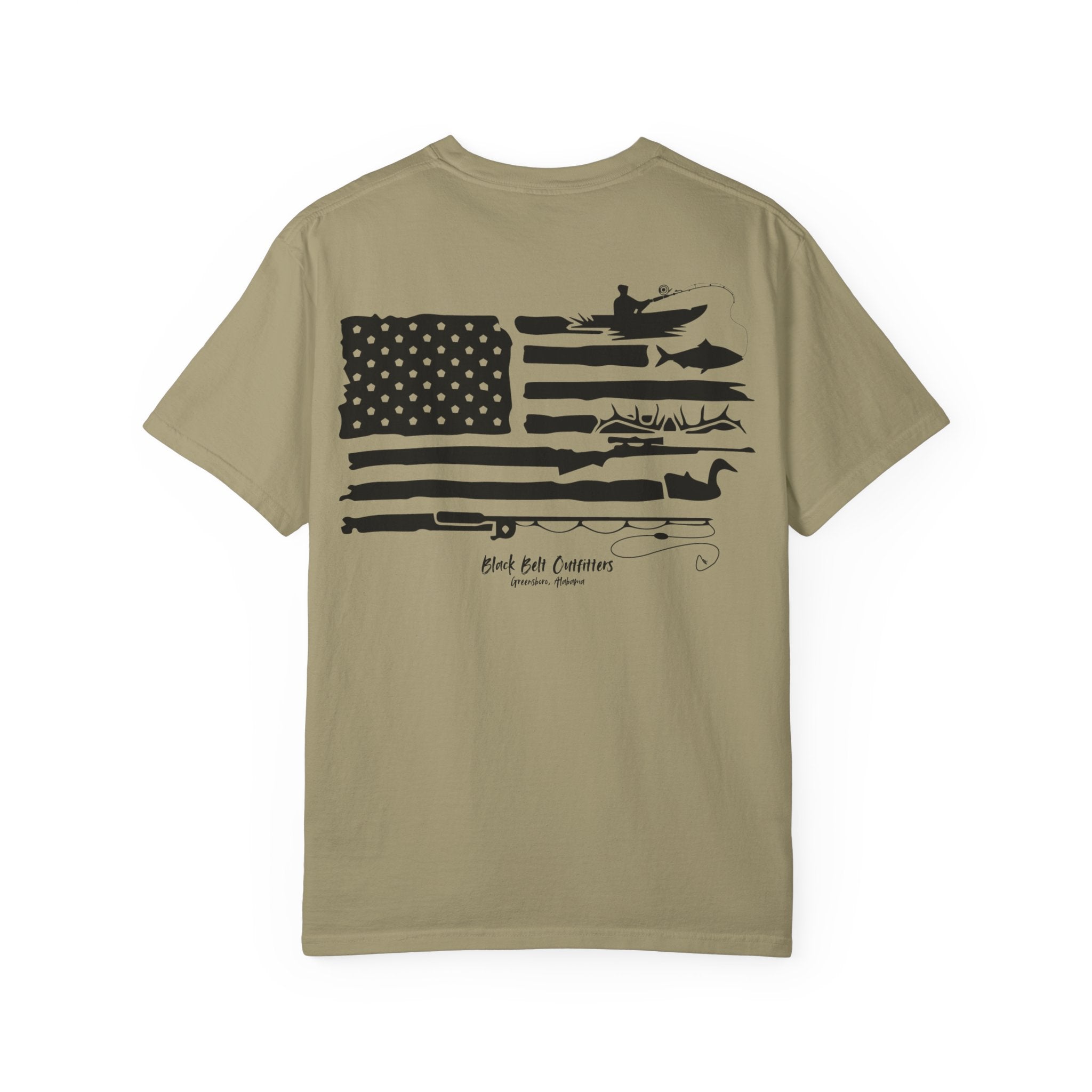 Hunting American Flag Unisex T-Shirt, Perfect for Gifts, Father's Day, Golf Events, Casual Wear, Comfortable Tee
