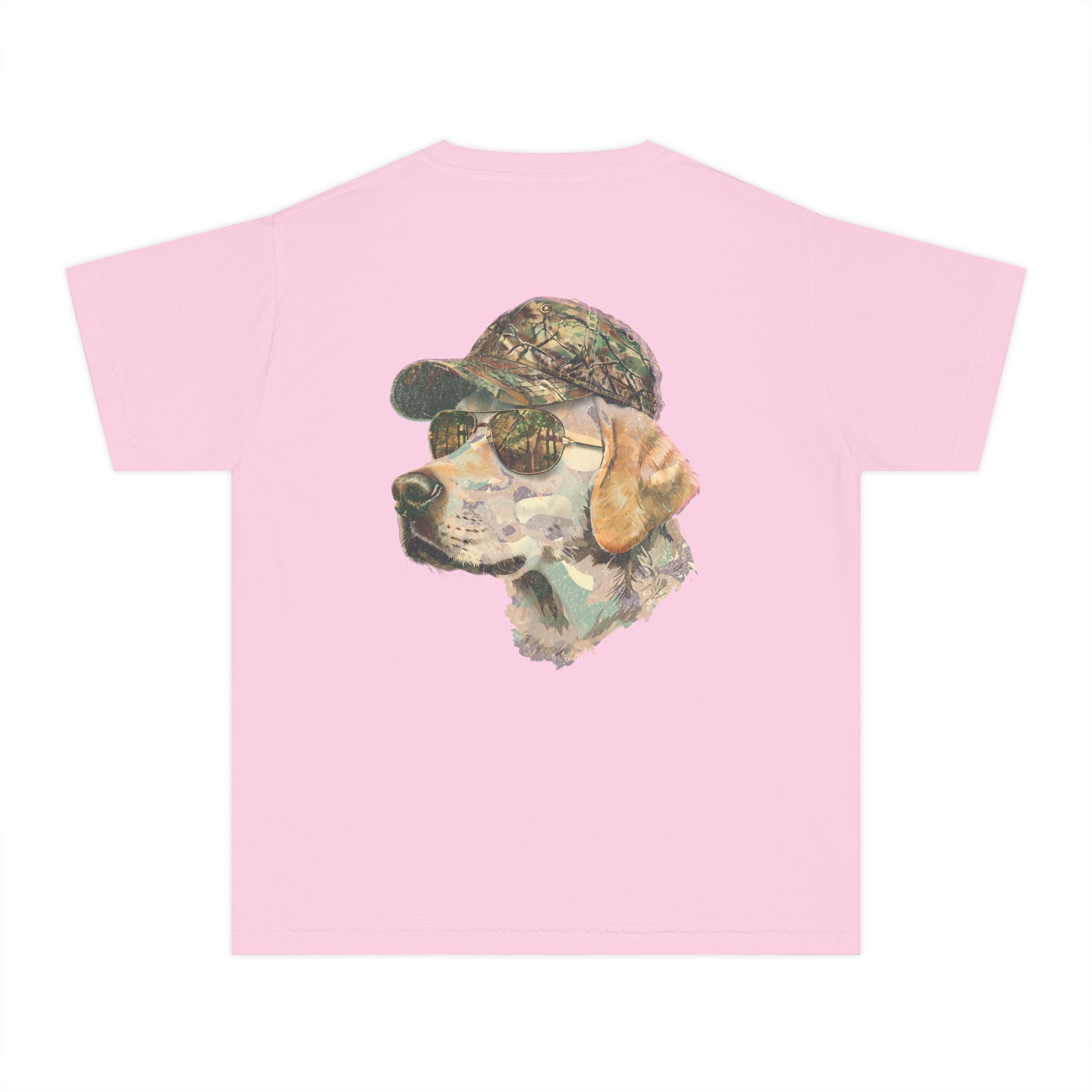 Camo Hunting Dog Youth Midweight Tee - Fun Farm-Themed Shirt
