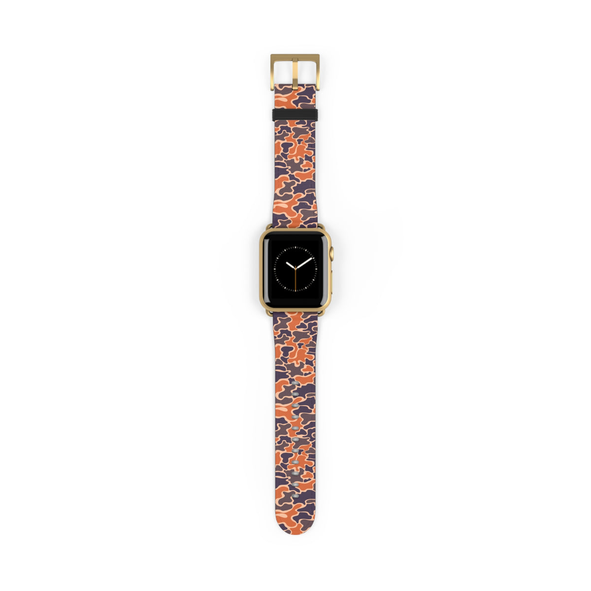 Orange & Navy Camo Watch Band — Stylish Camouflage Apple Watch Strap