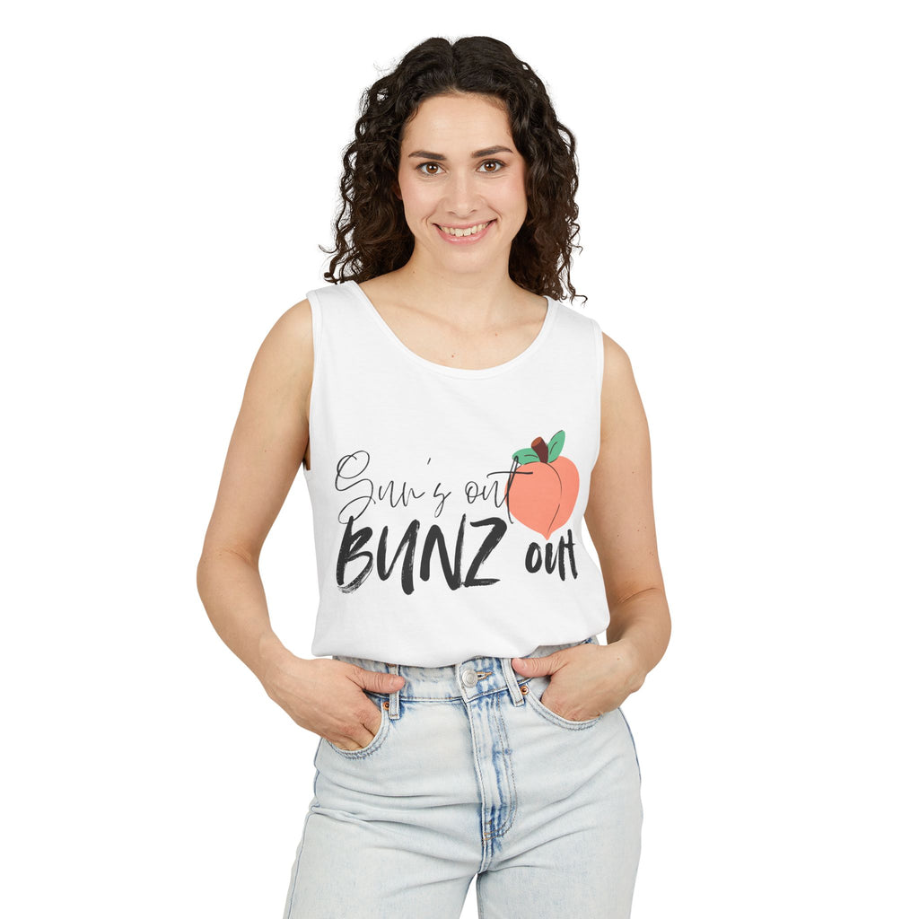 Sun’s Out Bunz Out Tank Top — Cute Peach Graphic Summer Tank