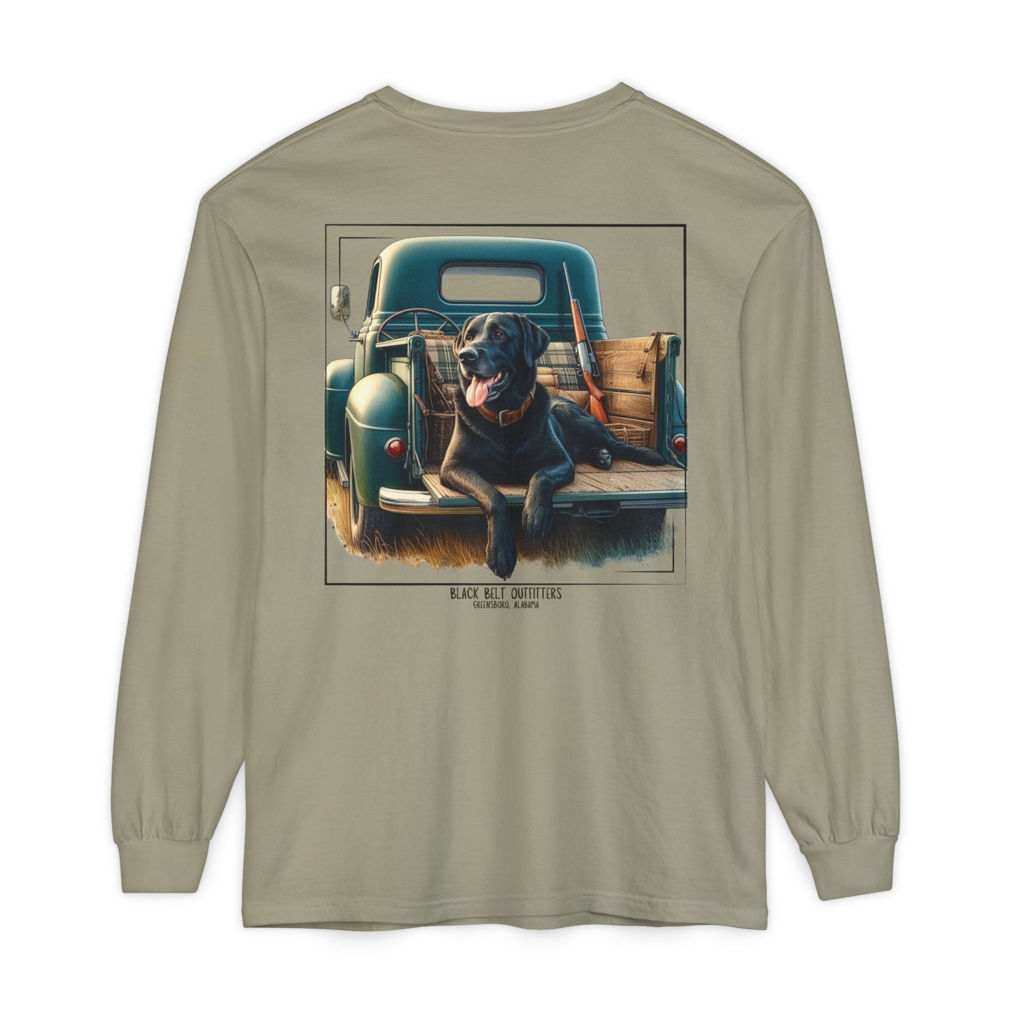 Duck Dog Vintage Truck Unisex Garment-Dyed Long Sleeve T-Shirt, Casual Wear, Gift for Him/Her, Streetwear, Everyday Comfort, Comfortable Layering