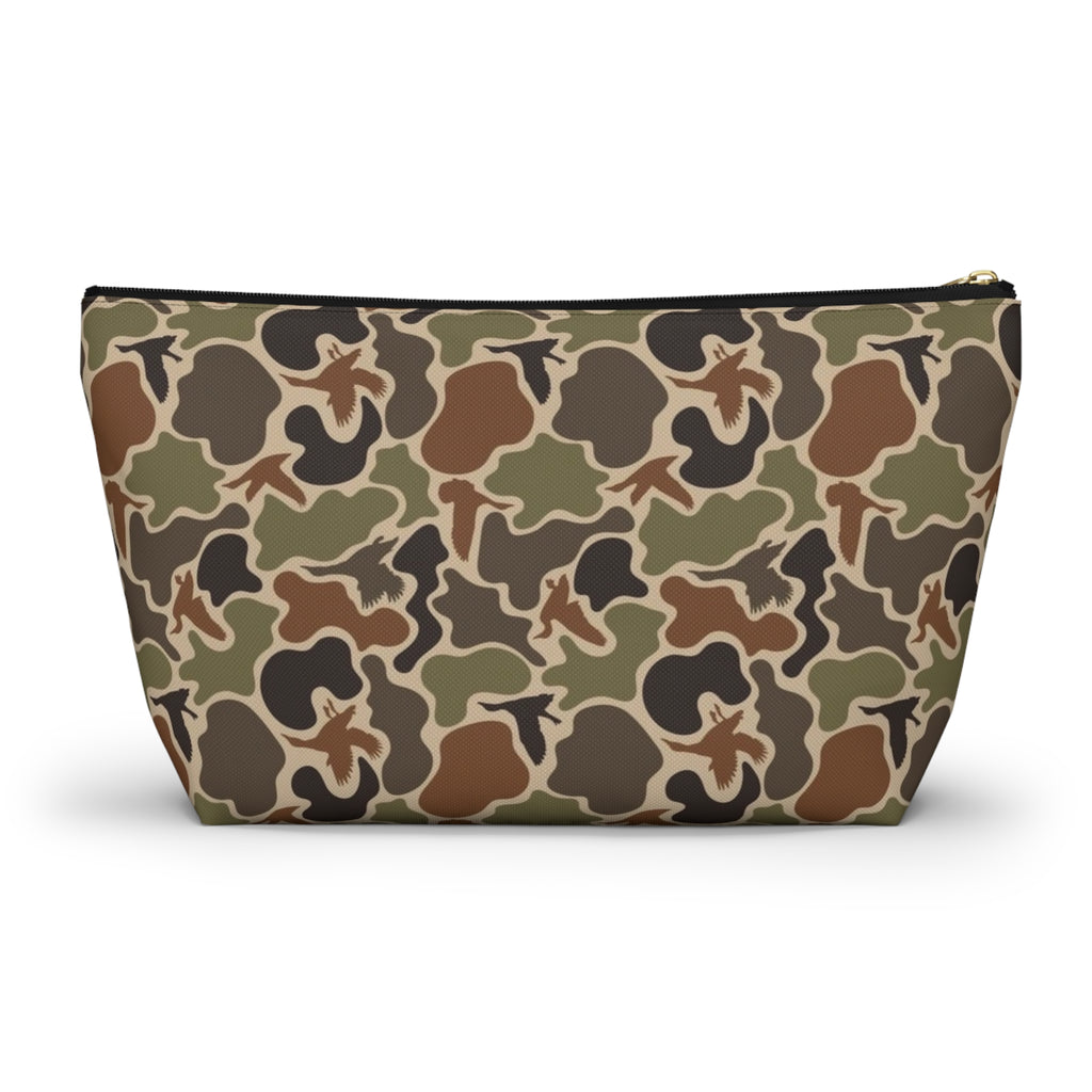 Duck Camo Accessory Pouch, Trendy Makeup Bag, Military Style Zipper Pouch, Perfect for Travel & Gifts, Camouflage Organizer