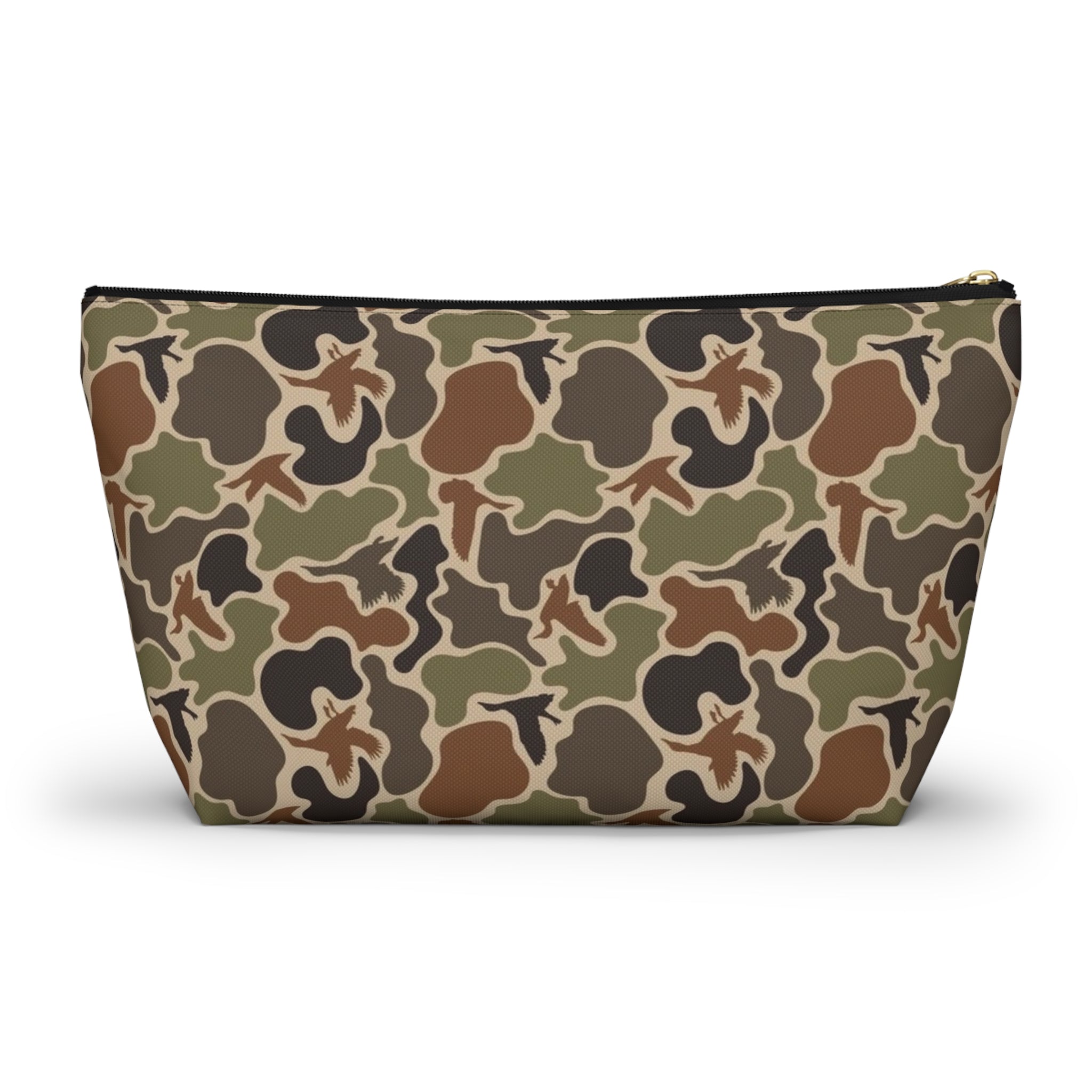 Duck Camo Accessory Pouch, Trendy Makeup Bag, Military Style Zipper Pouch, Perfect for Travel & Gifts, Camouflage Organizer