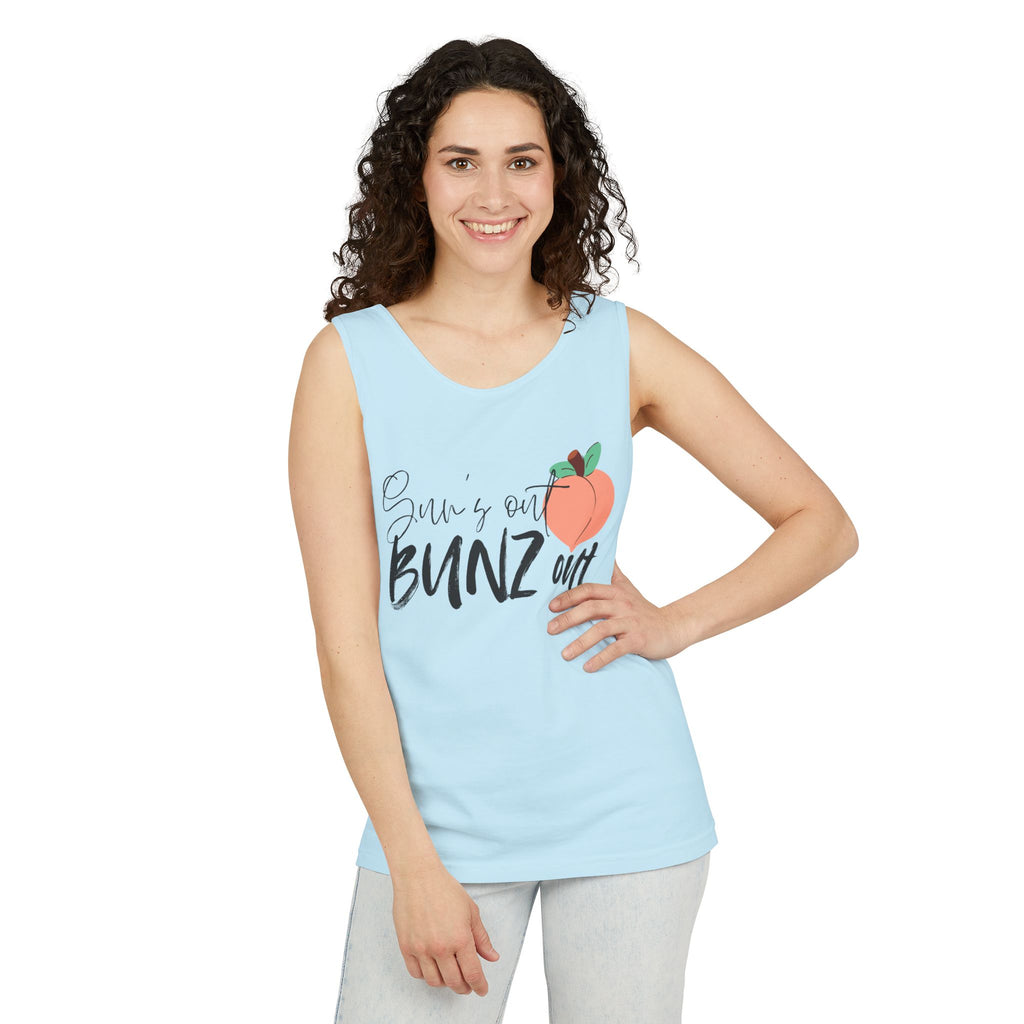 Sun’s Out Bunz Out Tank Top — Cute Peach Graphic Summer Tank