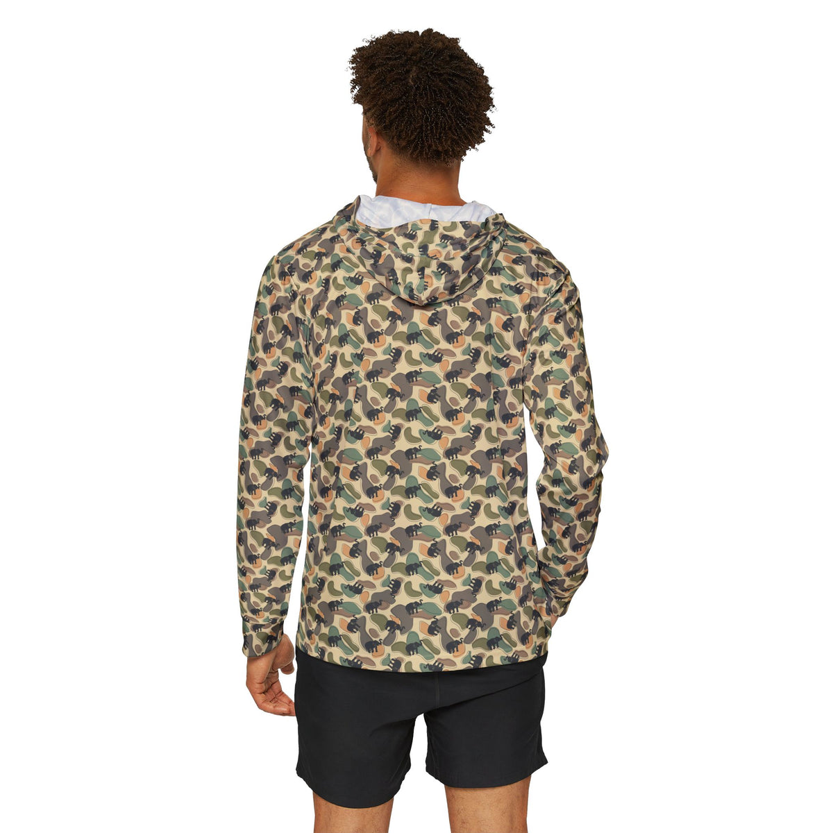 GAMEDAY GREY ELEPHANT Camo Sports Warmup Hoodie for Active Men, Perfect for Gym, Outdoor, Fitness, Exercising, and Sports Events