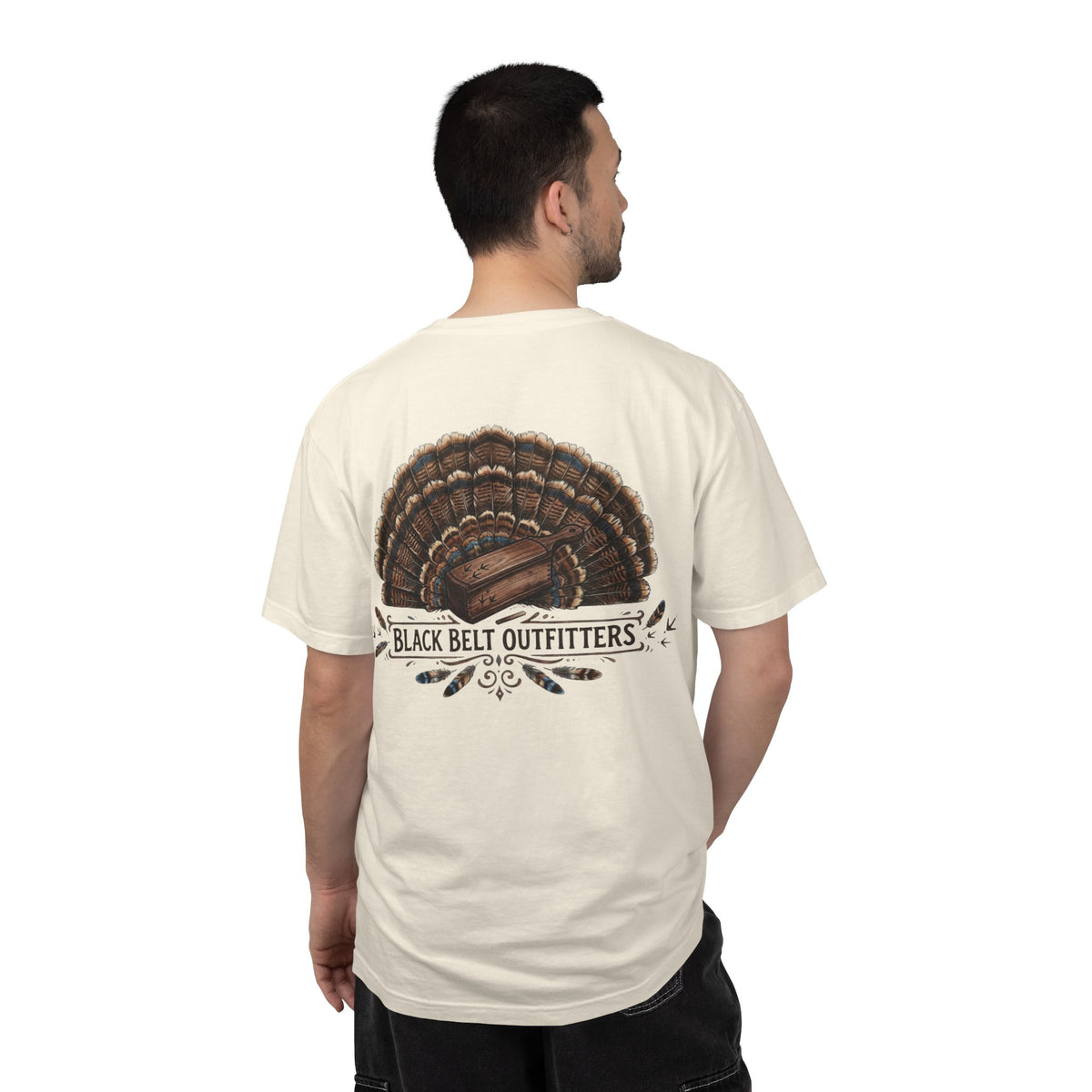 Turkey Feather Graphic T-Shirt — 'Black Belt Outfitters' Outdoor Tee