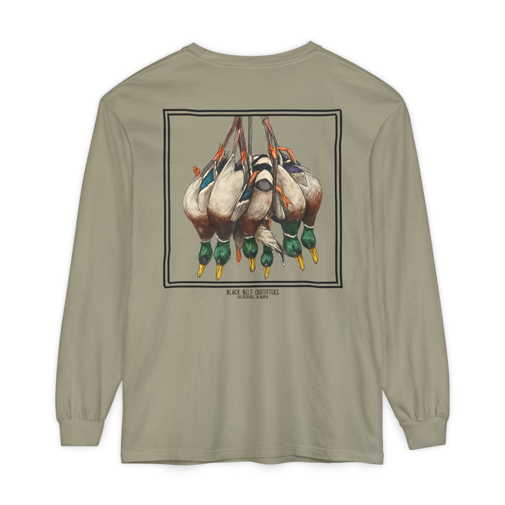 Ducks of the Day Unisex Garment-Dyed Long Sleeve T-Shirt, Casual Wear, Gift for Him/Her, Streetwear, Everyday Comfort, Comfortable Layering