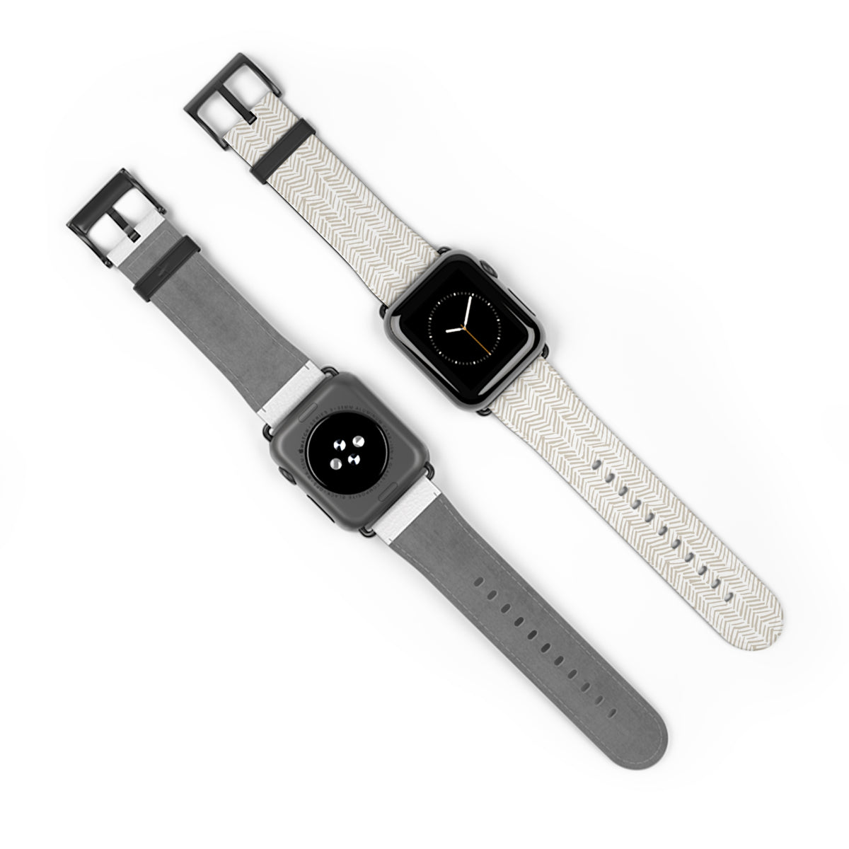 Herringbone Cream Watch Band — Minimal Neutral Apple Watch Strap