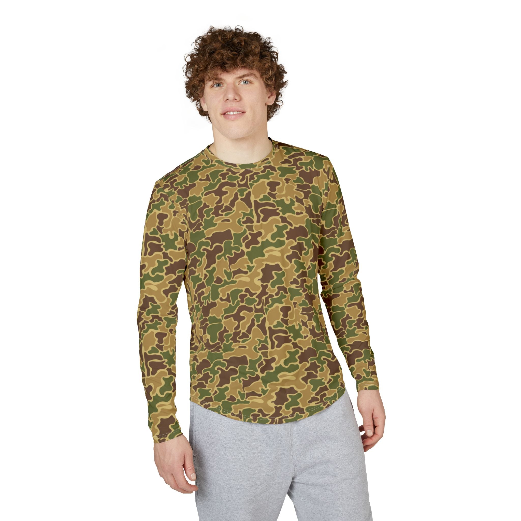 Marsh Duck Camo UV Protection Long Sleeve Shirt for Men | Perfect for Hiking, Fishing, Beach Days, Casual Wear