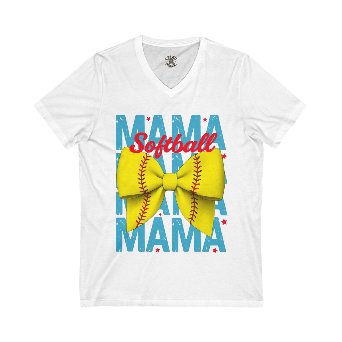 Softball Mama V-Neck Tee – Unisex Jersey T-Shirt for Game Day