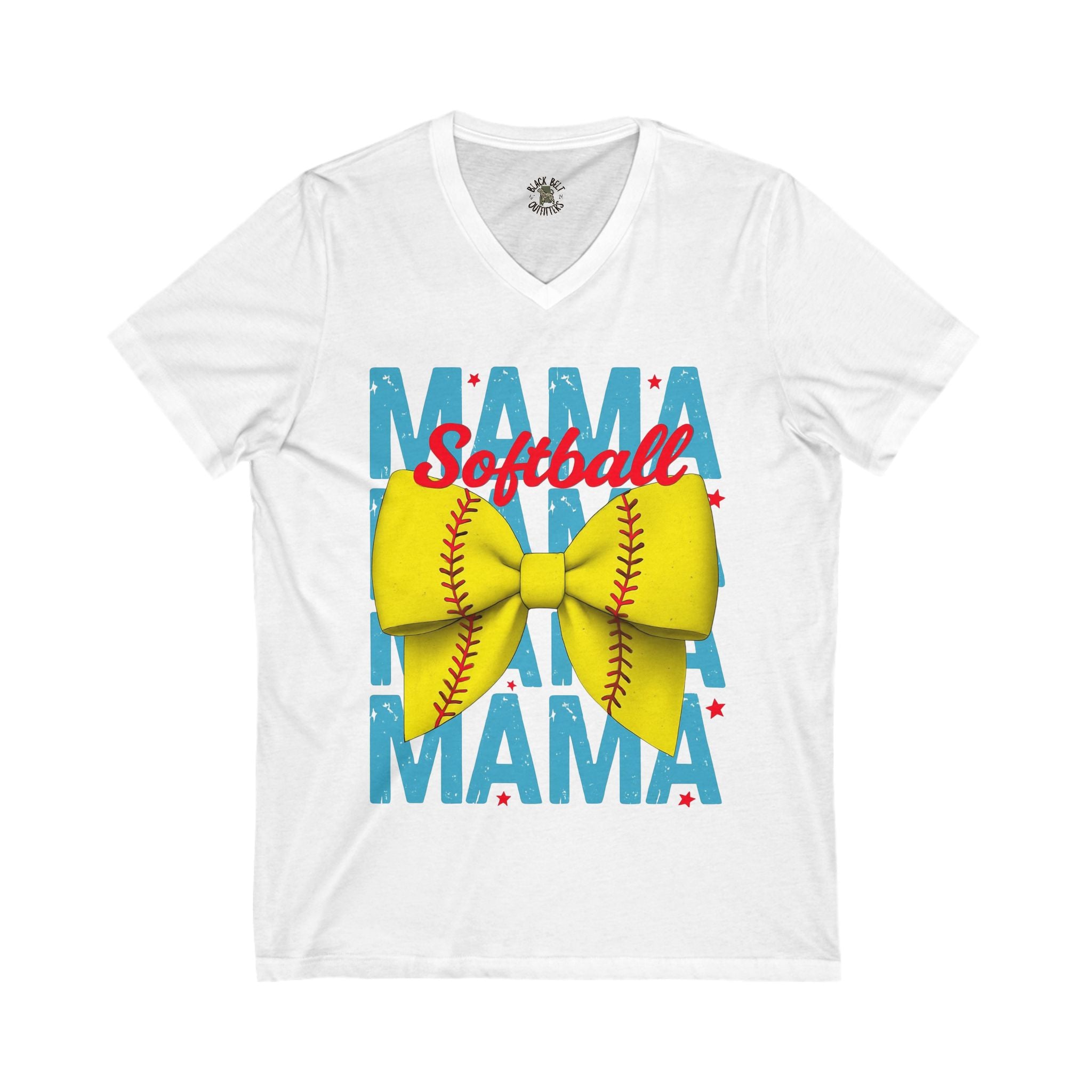 Softball Mama V-Neck Tee – Unisex Jersey T-Shirt for Game Day