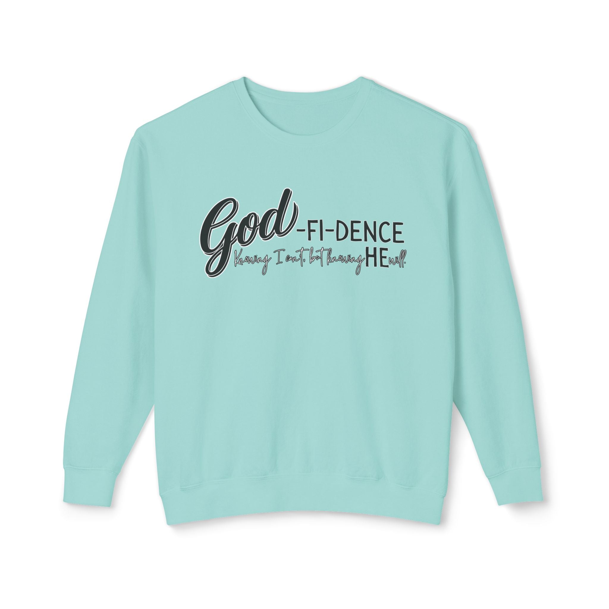 GOD-fi-dence Comfort Crewneck Sweatshirt - Godfidence Quote, Inspirational Gift, Cozy Apparel, Casual Wear, Unisex Style