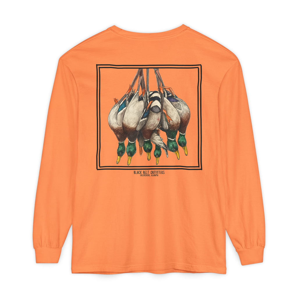 Ducks of the Day Unisex Garment-Dyed Long Sleeve T-Shirt, Casual Wear, Gift for Him/Her, Streetwear, Everyday Comfort, Comfortable Layering
