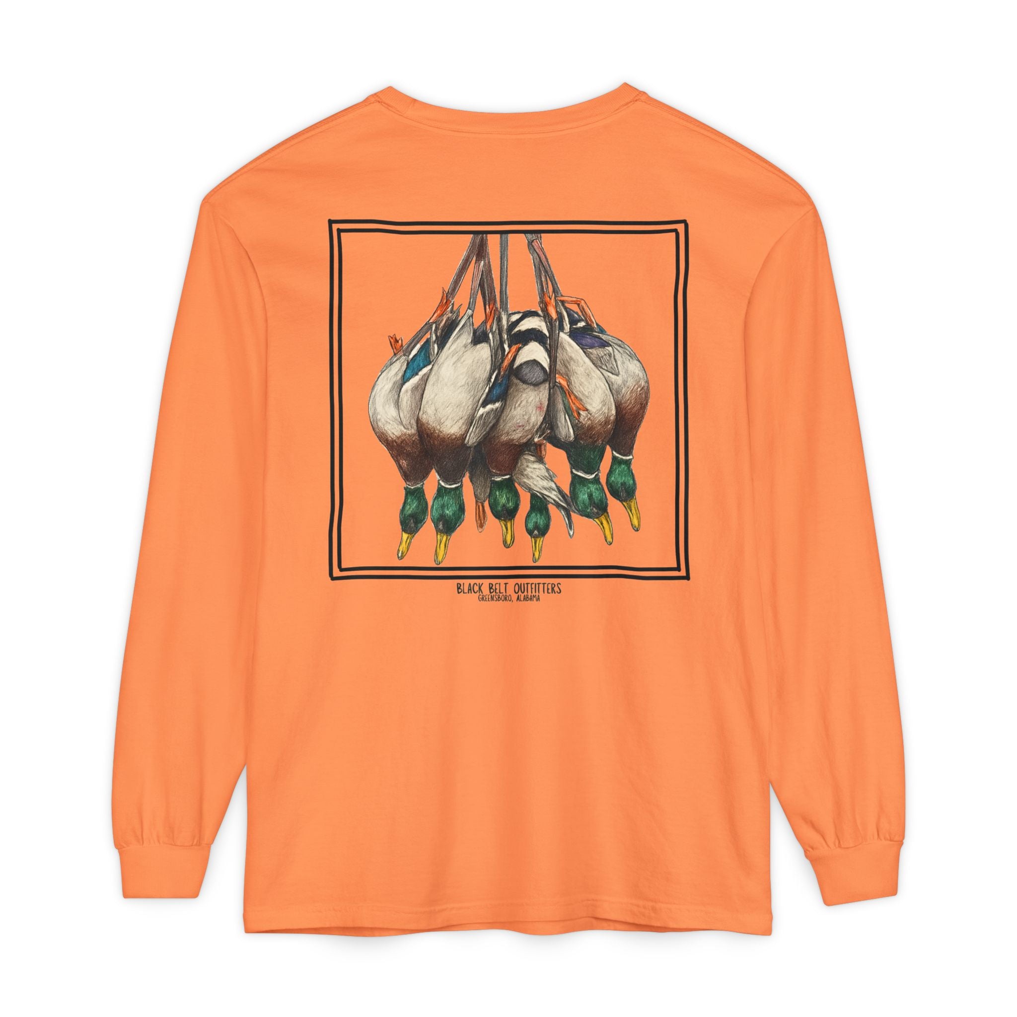 Ducks of the Day Unisex Garment-Dyed Long Sleeve T-Shirt, Casual Wear, Gift for Him/Her, Streetwear, Everyday Comfort, Comfortable Layering