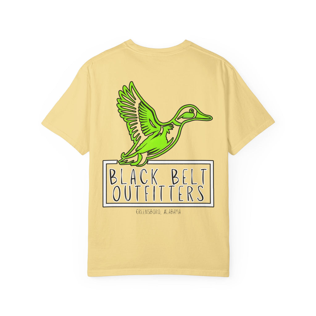 Lime Green Mallard Duck Logo Unisex T-Shirt, Perfect for Gifts, Father's Day, Golf Events, Casual Wear, Comfortable Tee