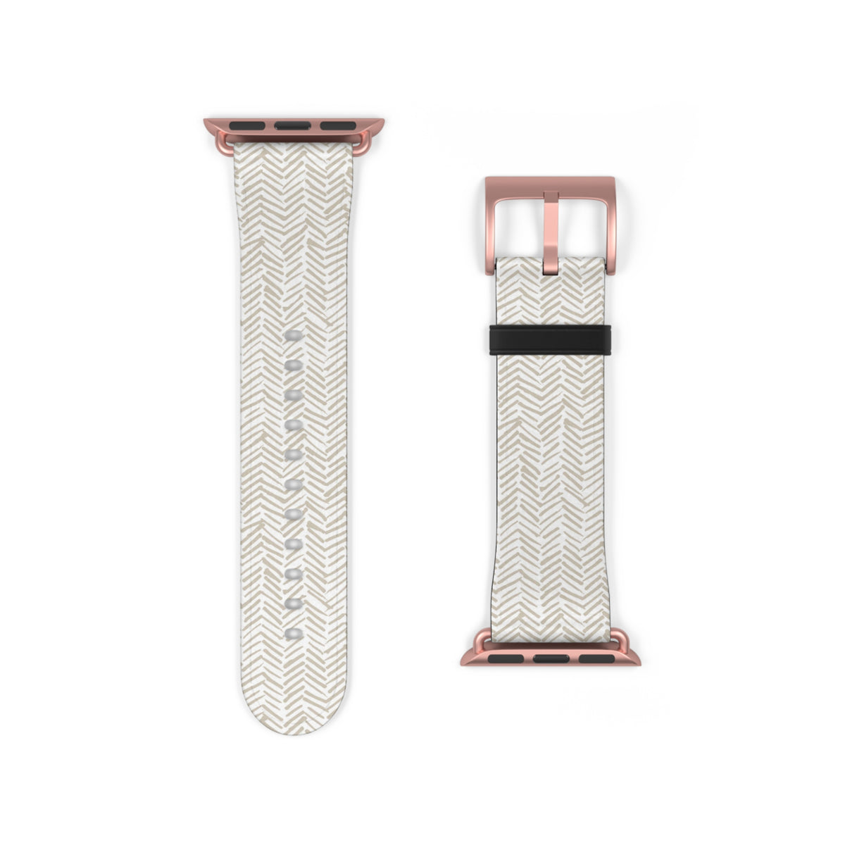 Herringbone Cream Watch Band — Minimal Neutral Apple Watch Strap