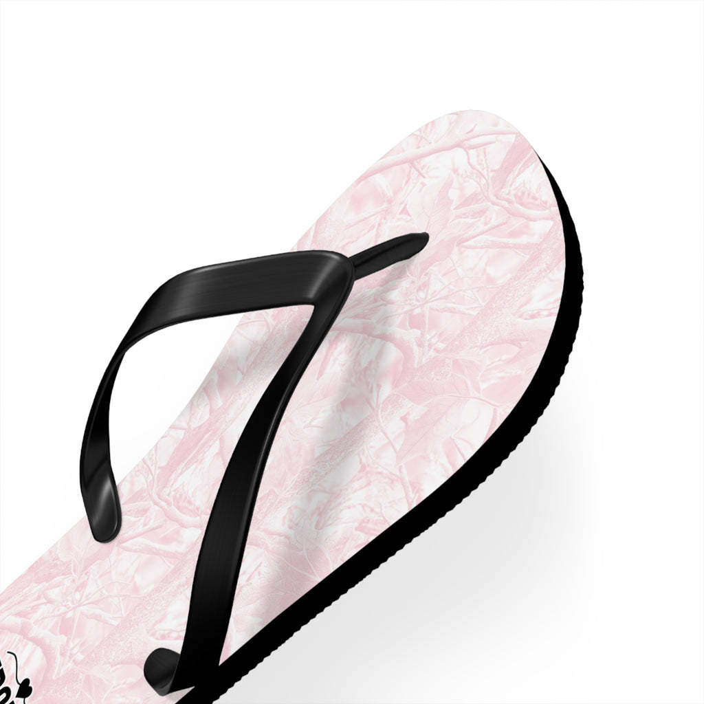 Pink Camo 'Stronger' Flip Flops – Women's Summer Beach Sandals