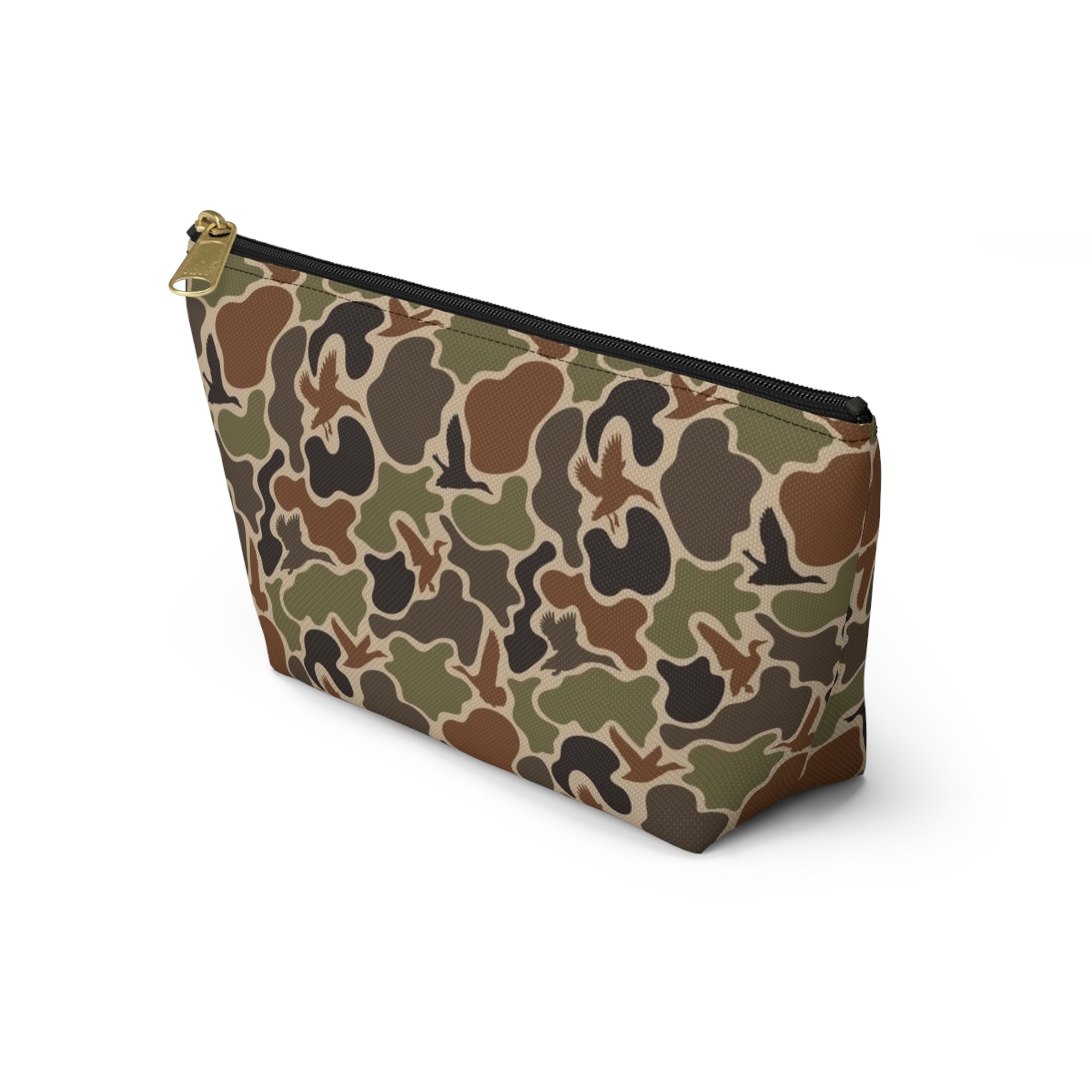 Duck Camo Accessory Pouch, Trendy Makeup Bag, Military Style Zipper Pouch, Perfect for Travel & Gifts, Camouflage Organizer
