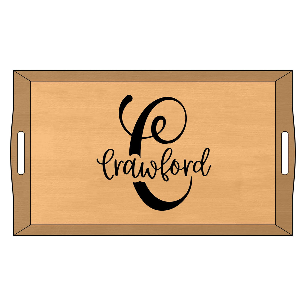 Personalized Bamboo Serving Tray, Custom Engraved Tray, Kitchen Decor, Wedding Gift, Housewarming Present