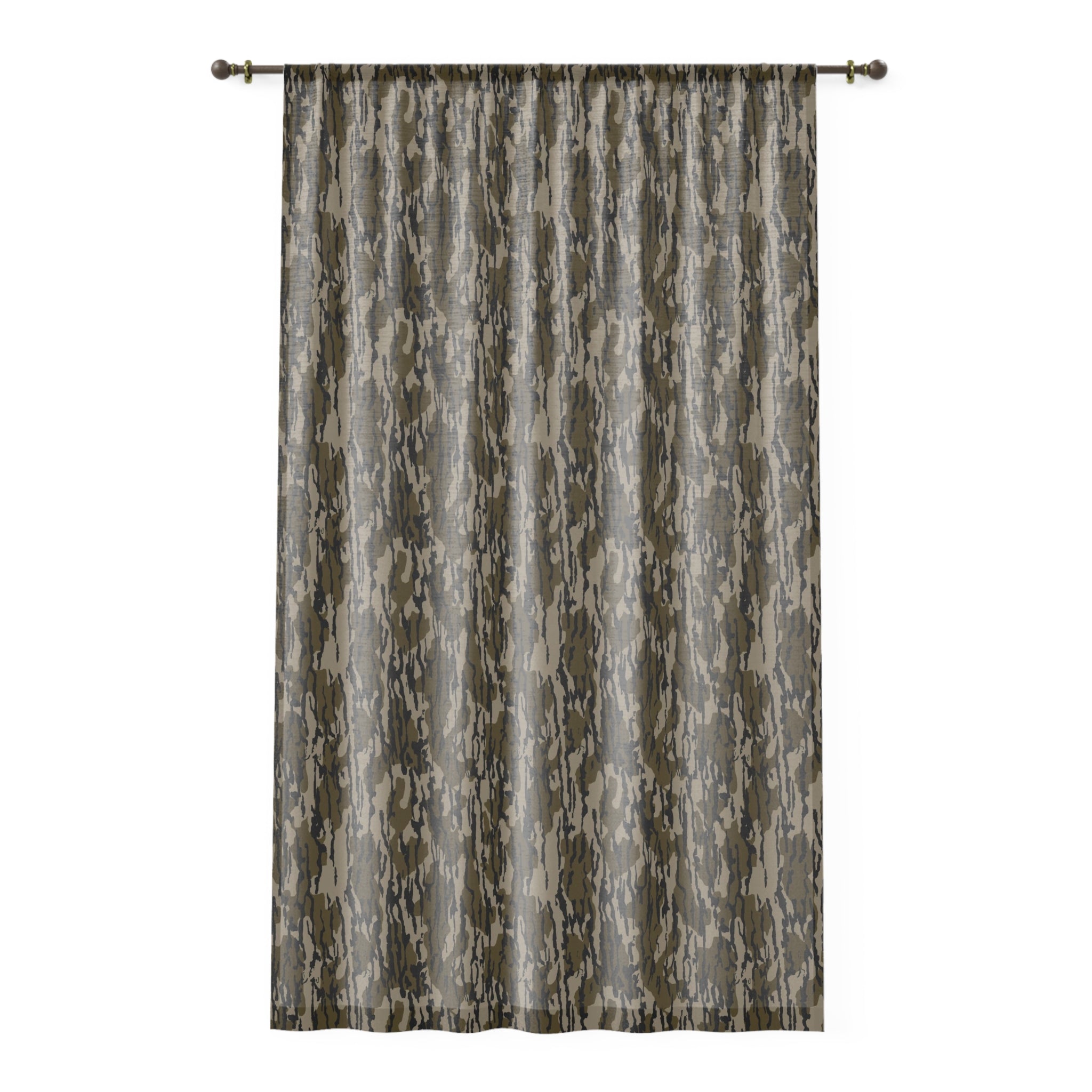 Trendy Camo Window Curtain Sheer, Modern Decor, Living Room, Rustic Home, Indoor Shades, Mens Bedroom, Nature Inspired
