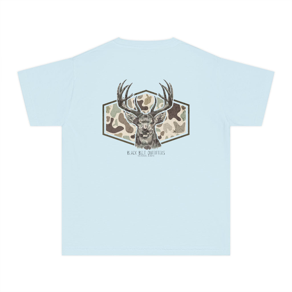 Camo Deer Youth Midweight Tee - Fun Farm-Themed Shirt