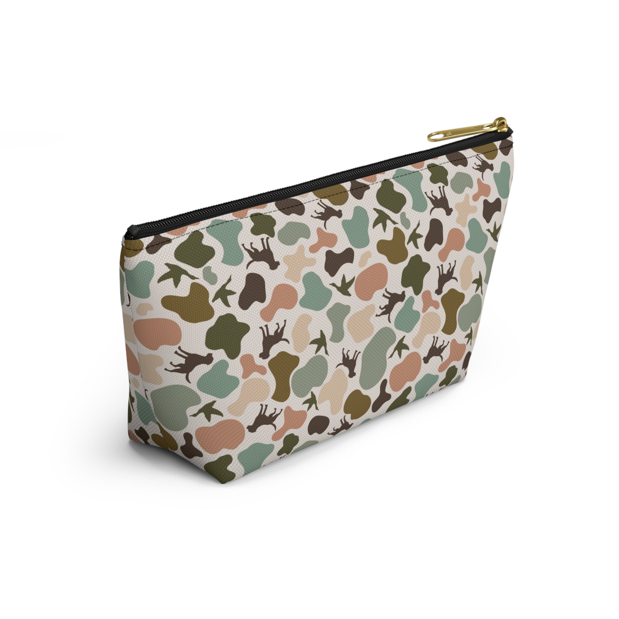 Duck Dog Camo Accessory Pouch, Trendy Makeup Bag, Military Style Zipper Pouch, Perfect for Travel & Gifts, Camouflage Organizer