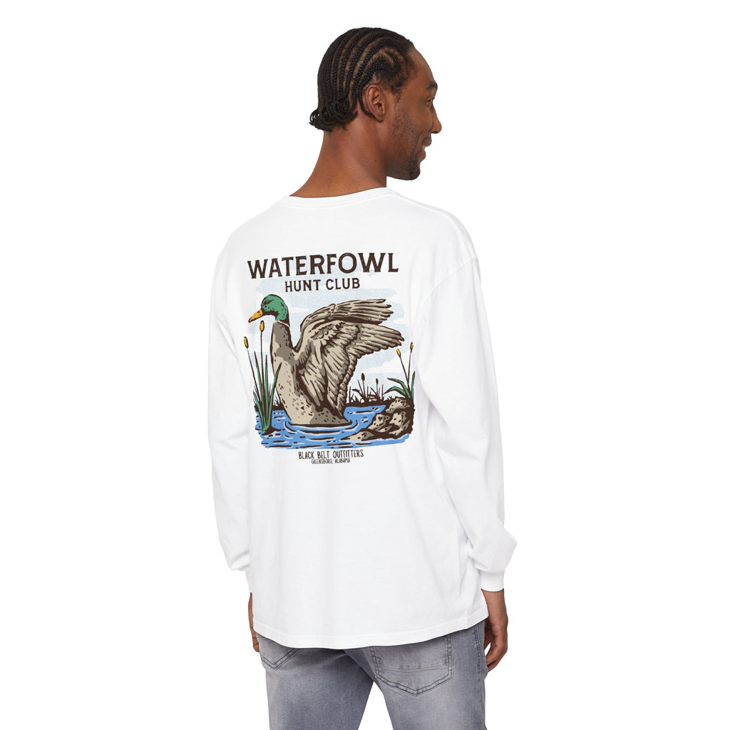 Waterfowl Hunt Club Unisex Garment-Dyed Long Sleeve T-Shirt, Casual Wear, Gift for Him/Her, Streetwear, Everyday Comfort, Comfortable Layering
