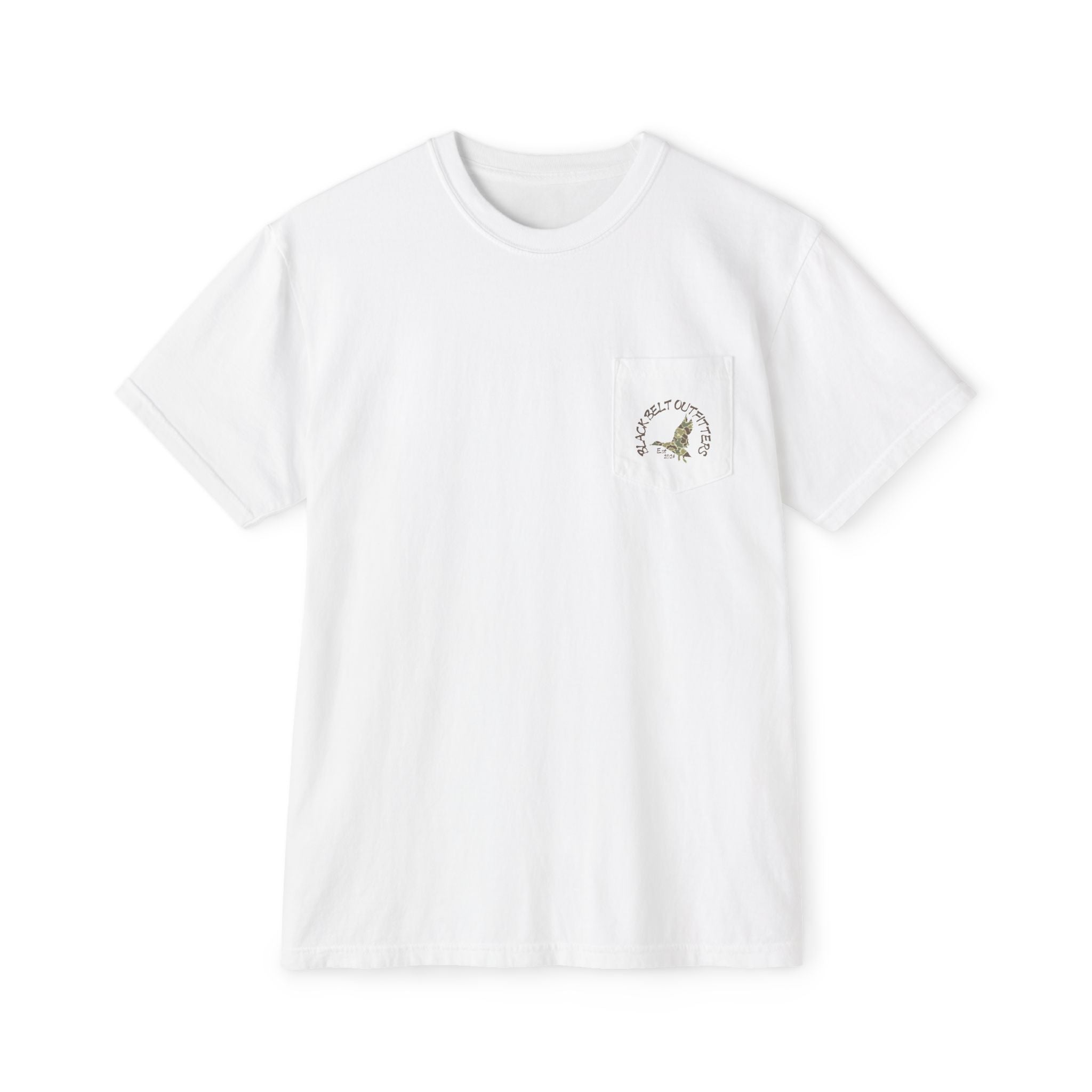 Black belt outfitters, duck hunting custom design hunting Unisex Garment-Dyed Pocket T-Shirt