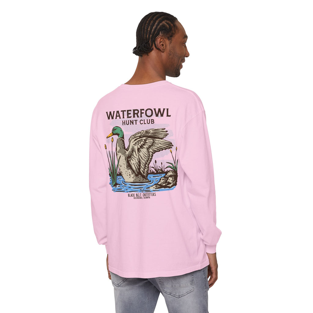 Waterfowl Hunt Club Unisex Garment-Dyed Long Sleeve T-Shirt, Casual Wear, Gift for Him/Her, Streetwear, Everyday Comfort, Comfortable Layering