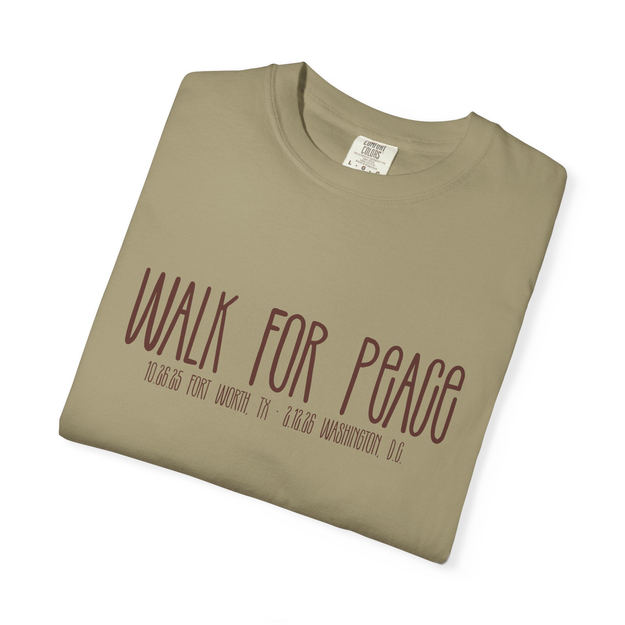 Walk for Peace T‑Shirt — Buddhist Monk & Dog Illustration