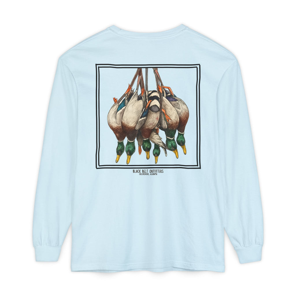Ducks of the Day Unisex Garment-Dyed Long Sleeve T-Shirt, Casual Wear, Gift for Him/Her, Streetwear, Everyday Comfort, Comfortable Layering