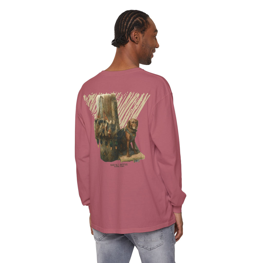 Ducks of the Day Unisex Garment-Dyed Long Sleeve T-Shirt, Casual Wear, Gift for Him/Her, Streetwear, Everyday Comfort, Comfortable Layering