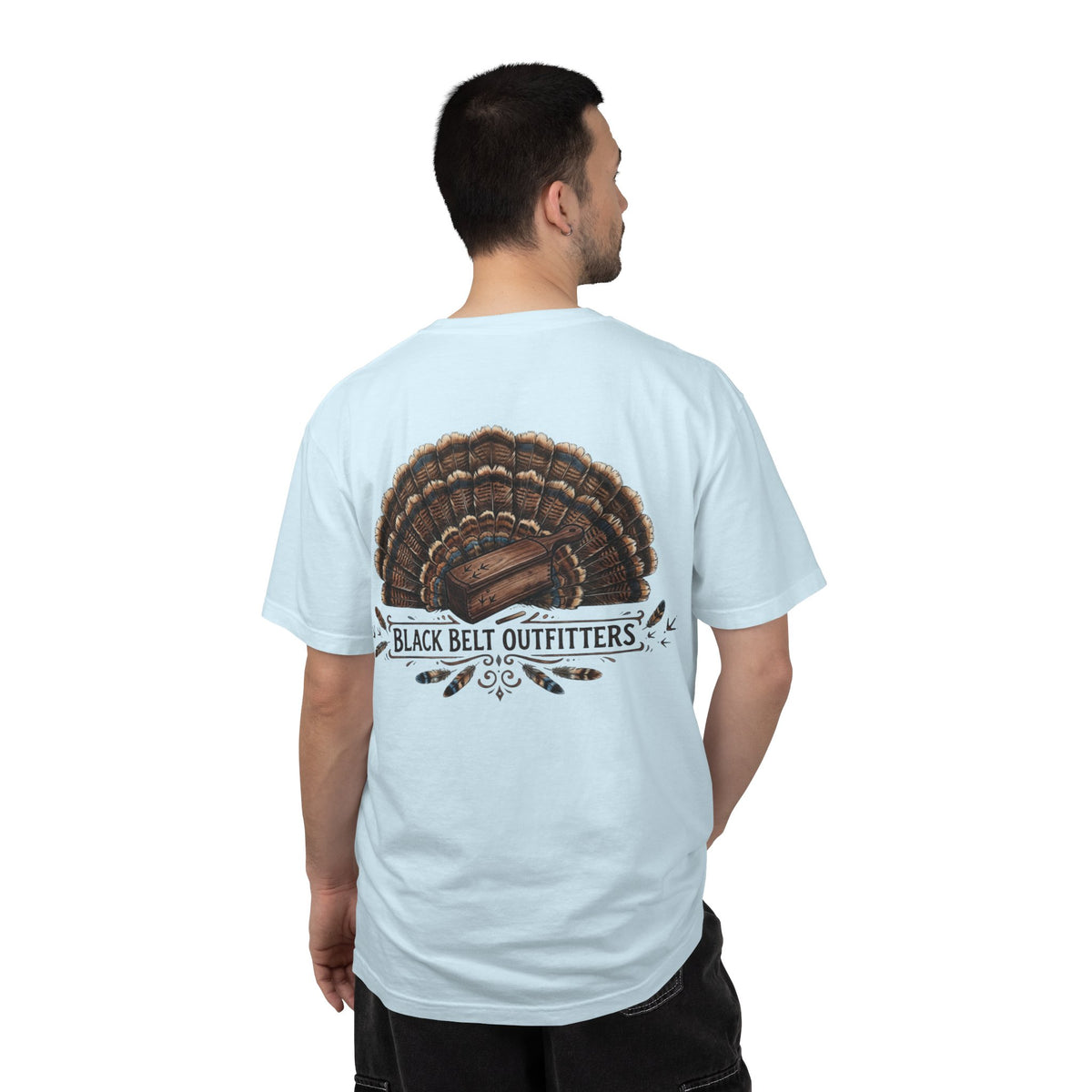 Turkey Feather Graphic T-Shirt — 'Black Belt Outfitters' Outdoor Tee