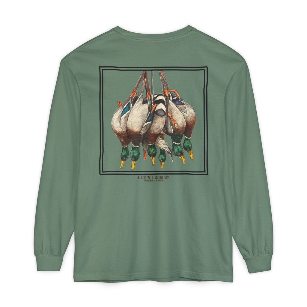 Ducks of the Day Unisex Garment-Dyed Long Sleeve T-Shirt, Casual Wear, Gift for Him/Her, Streetwear, Everyday Comfort, Comfortable Layering