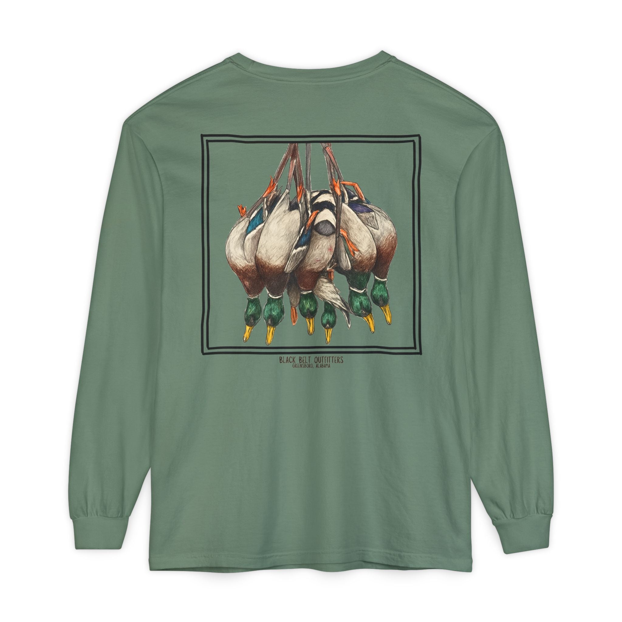Ducks of the Day Unisex Garment-Dyed Long Sleeve T-Shirt, Casual Wear, Gift for Him/Her, Streetwear, Everyday Comfort, Comfortable Layering
