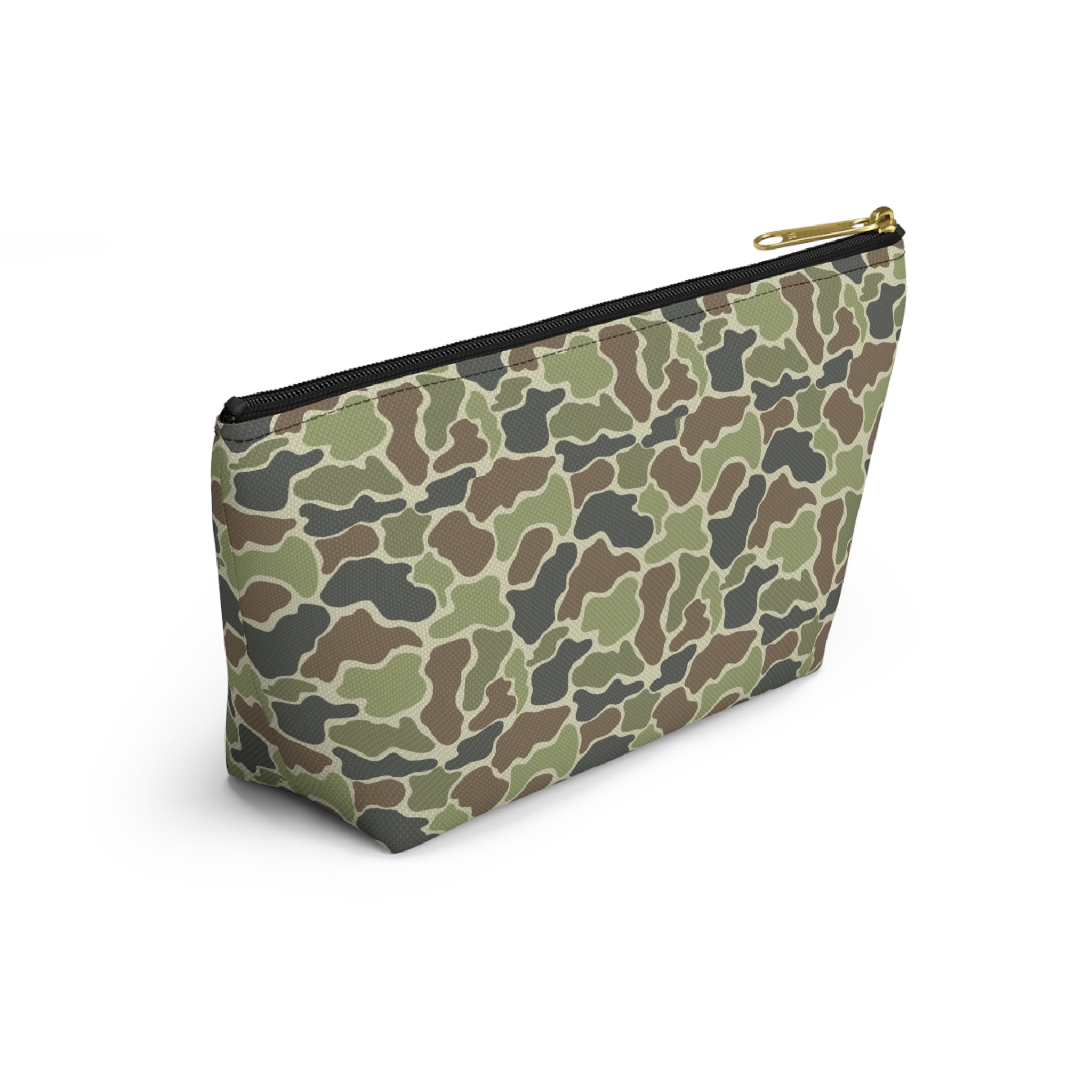 Old School Camo Accessory Pouch, Trendy Makeup Bag, Military Style Zipper Pouch, Perfect for Travel & Gifts, Camouflage Organizer