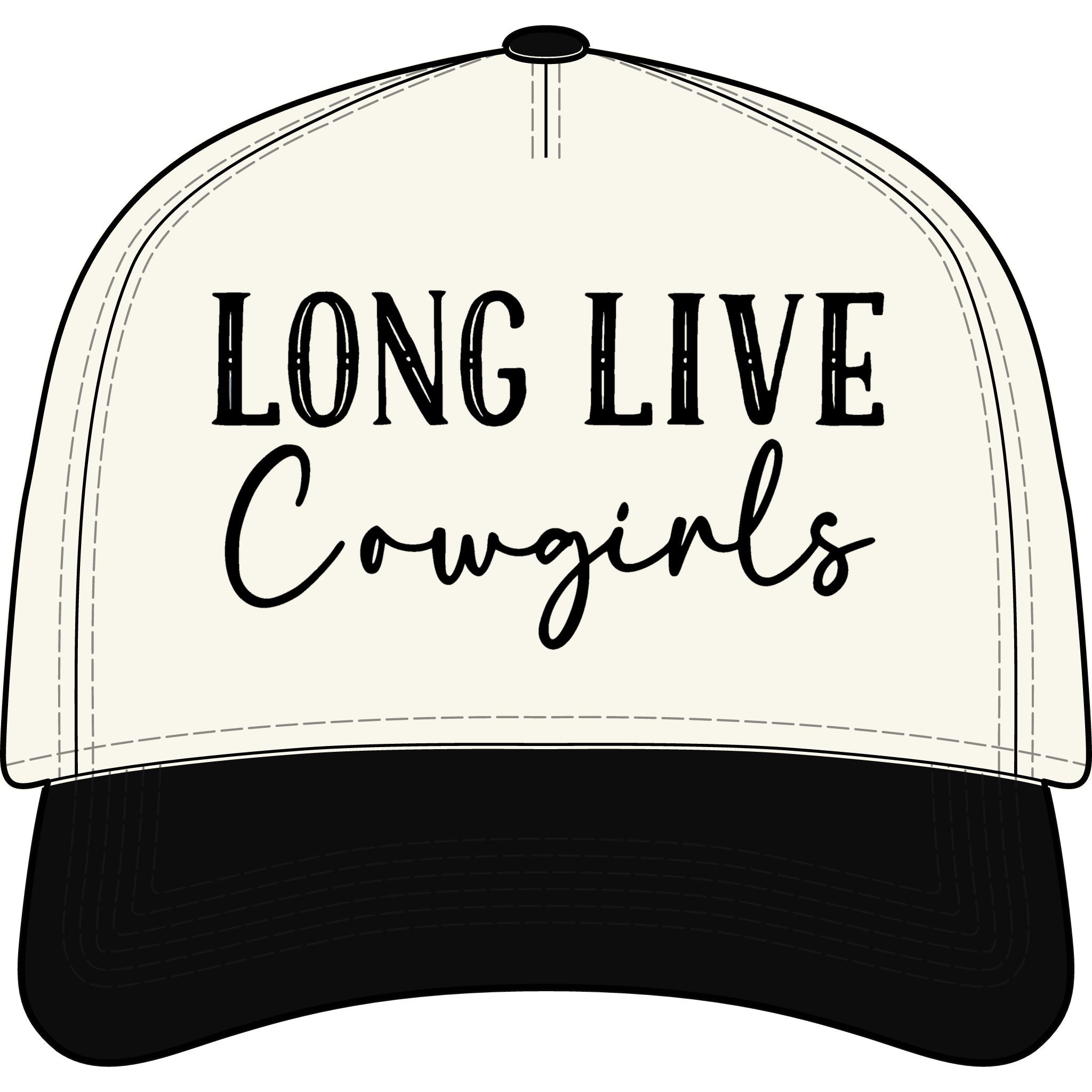 Long Live Cowgirls Two-Tone Cap — Women's Western Trucker Hat