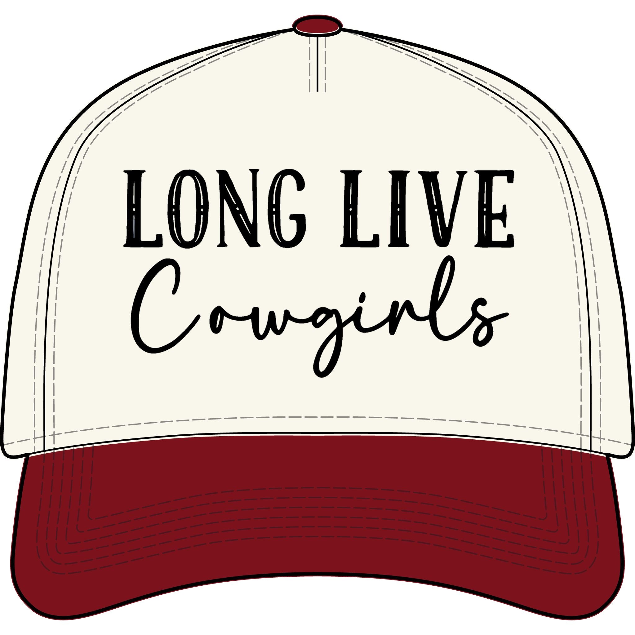 Long Live Cowgirls Two-Tone Cap — Women's Western Trucker Hat