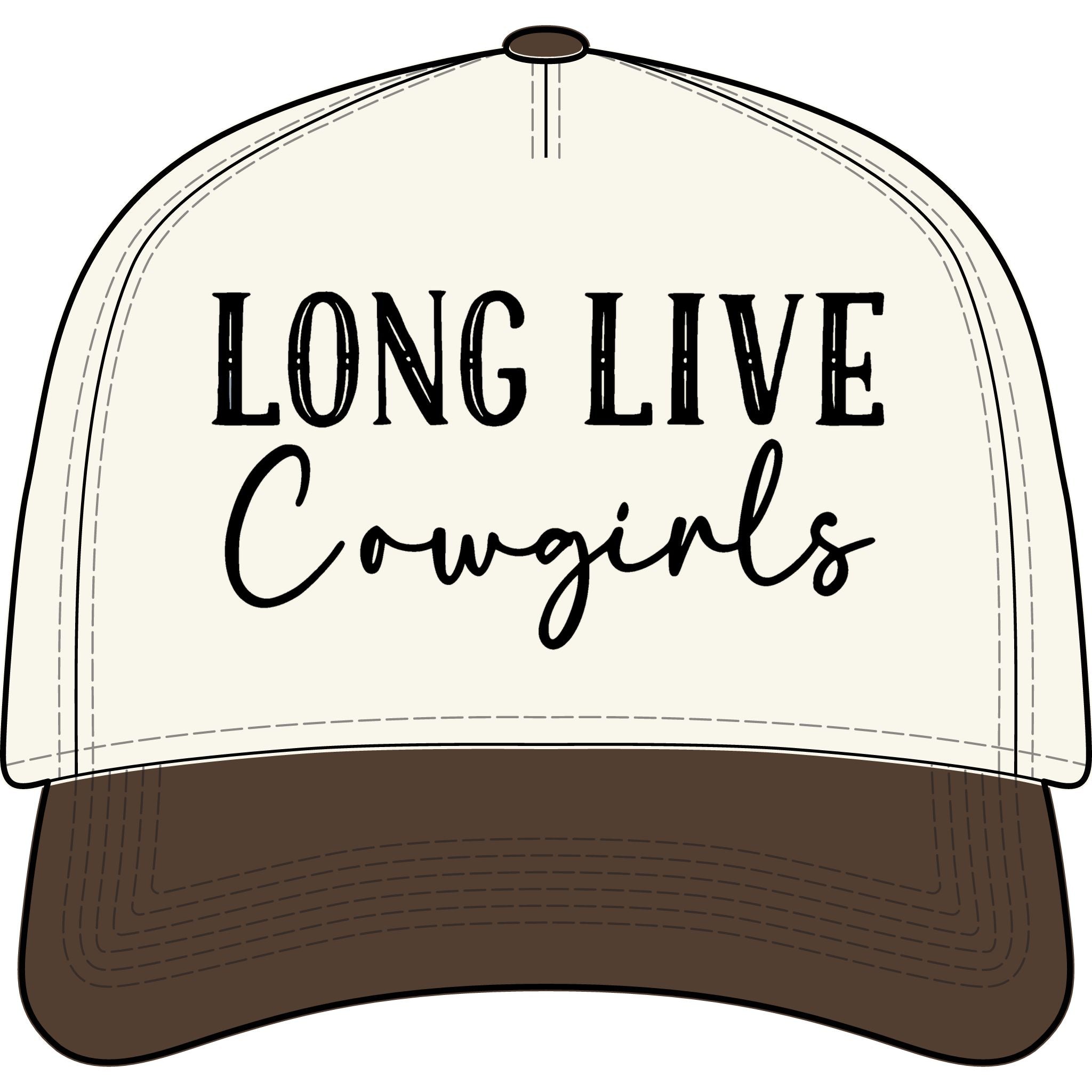 Long Live Cowgirls Two-Tone Cap — Women's Western Trucker Hat