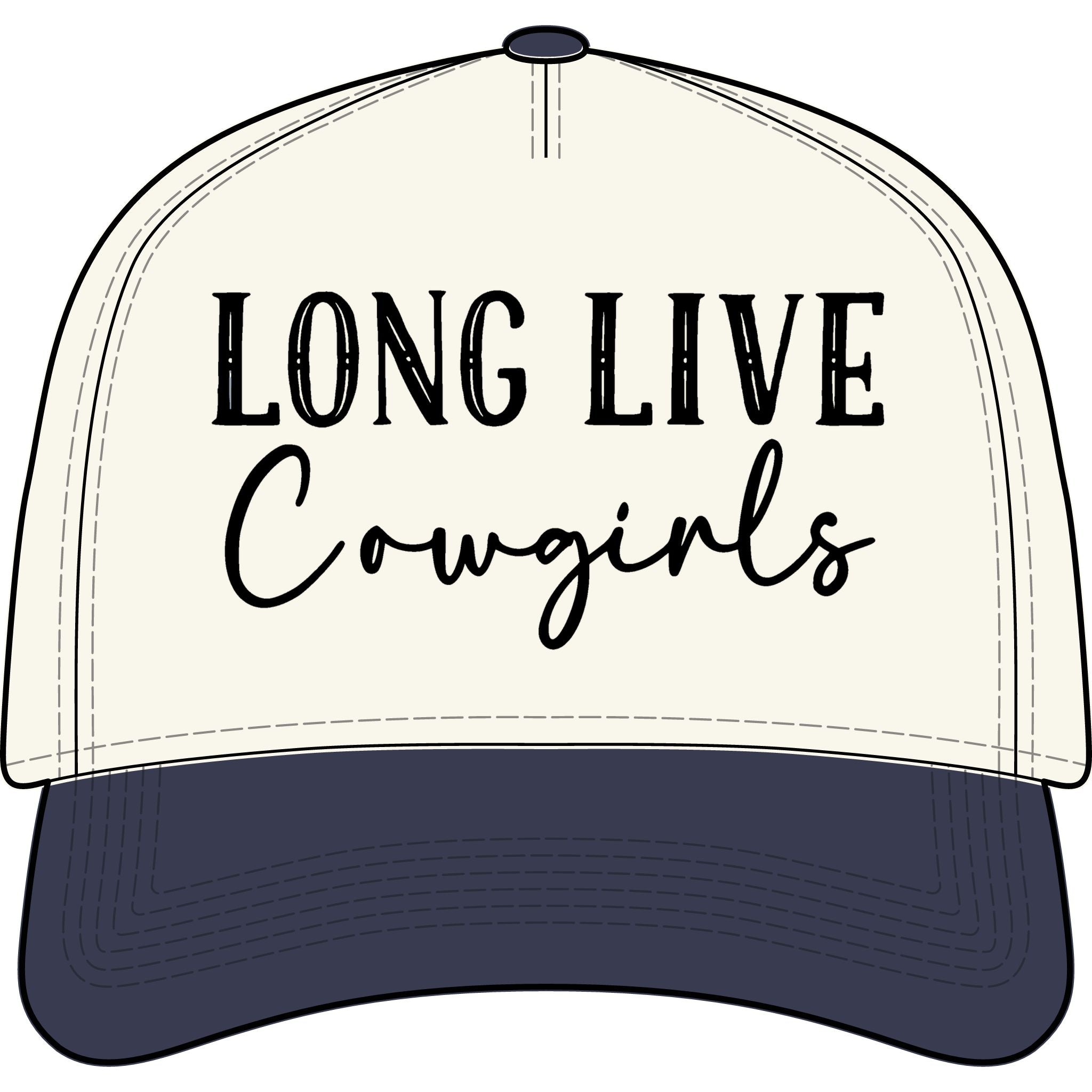 Long Live Cowgirls Two-Tone Cap — Women's Western Trucker Hat