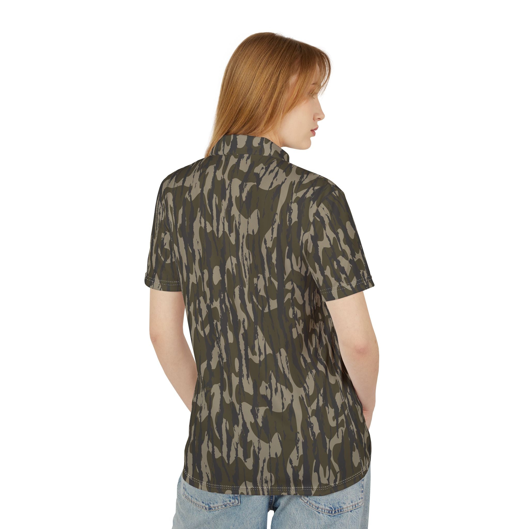 Trendy Camo Unisex Polo Shirt, Casual Wear, Outdoor Adventures, Gift for Him, Summer Look