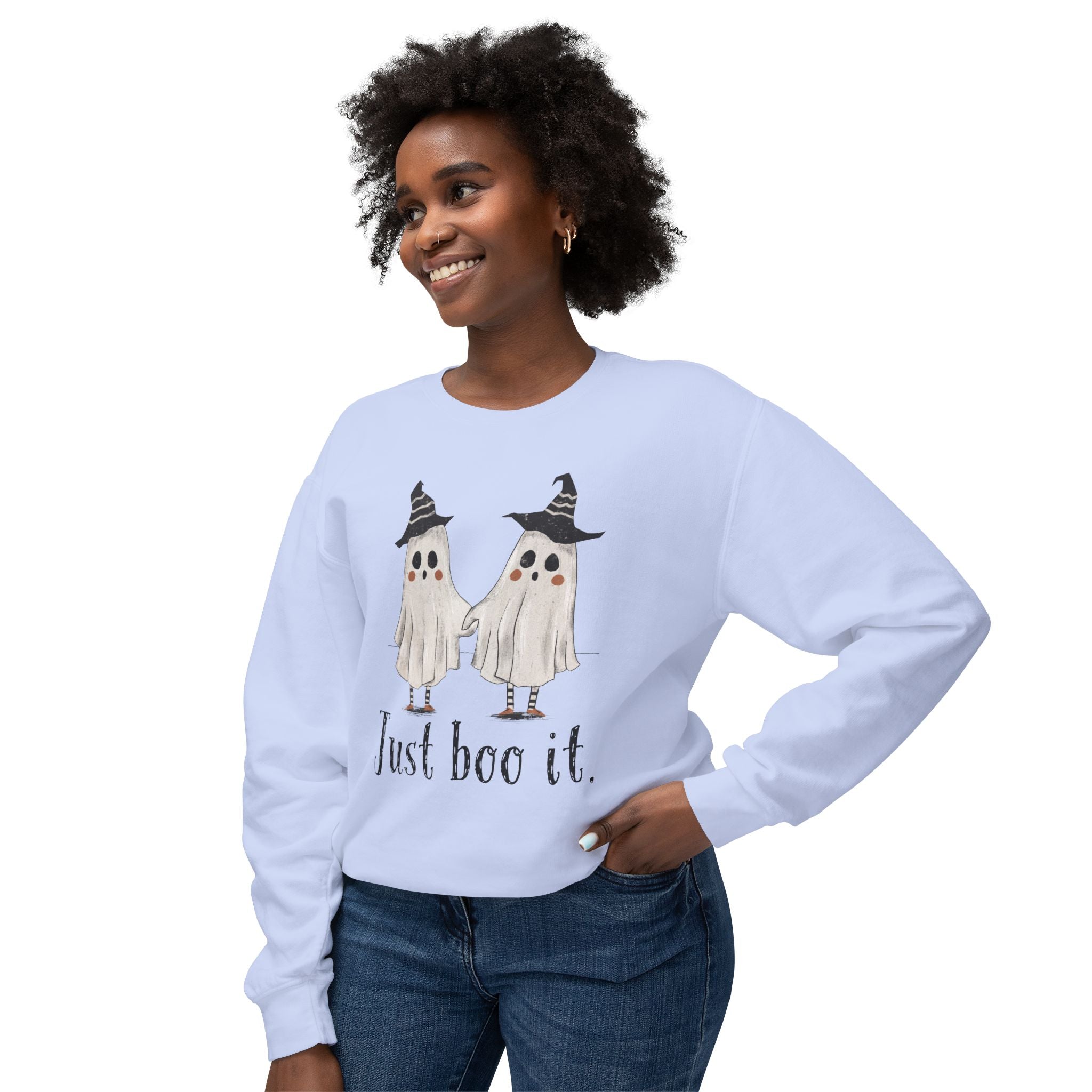 Just Boo It - Halloween Ghosts Unisex Lightweight Crewneck Sweatshirt, Just Boo It Sweatshirt, Cute Halloween Apparel, Fall Fashion, Spooky Season, [...]