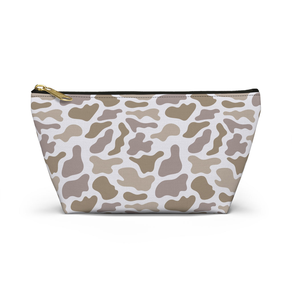 Light Grey Camo Accessory Pouch, Trendy Makeup Bag, Military Style Zipper Pouch, Perfect for Travel & Gifts, Camouflage Organizer
