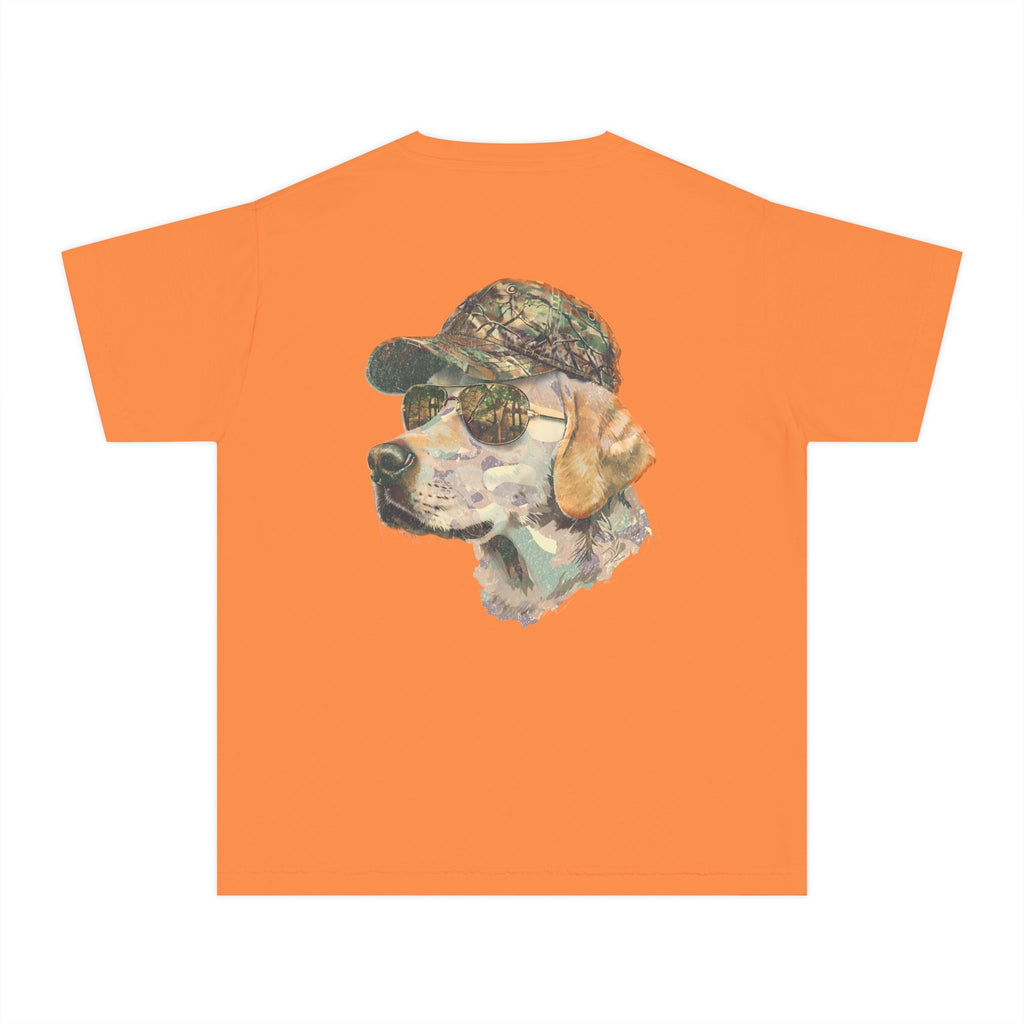 Camo Hunting Dog Youth Midweight Tee - Fun Farm-Themed Shirt