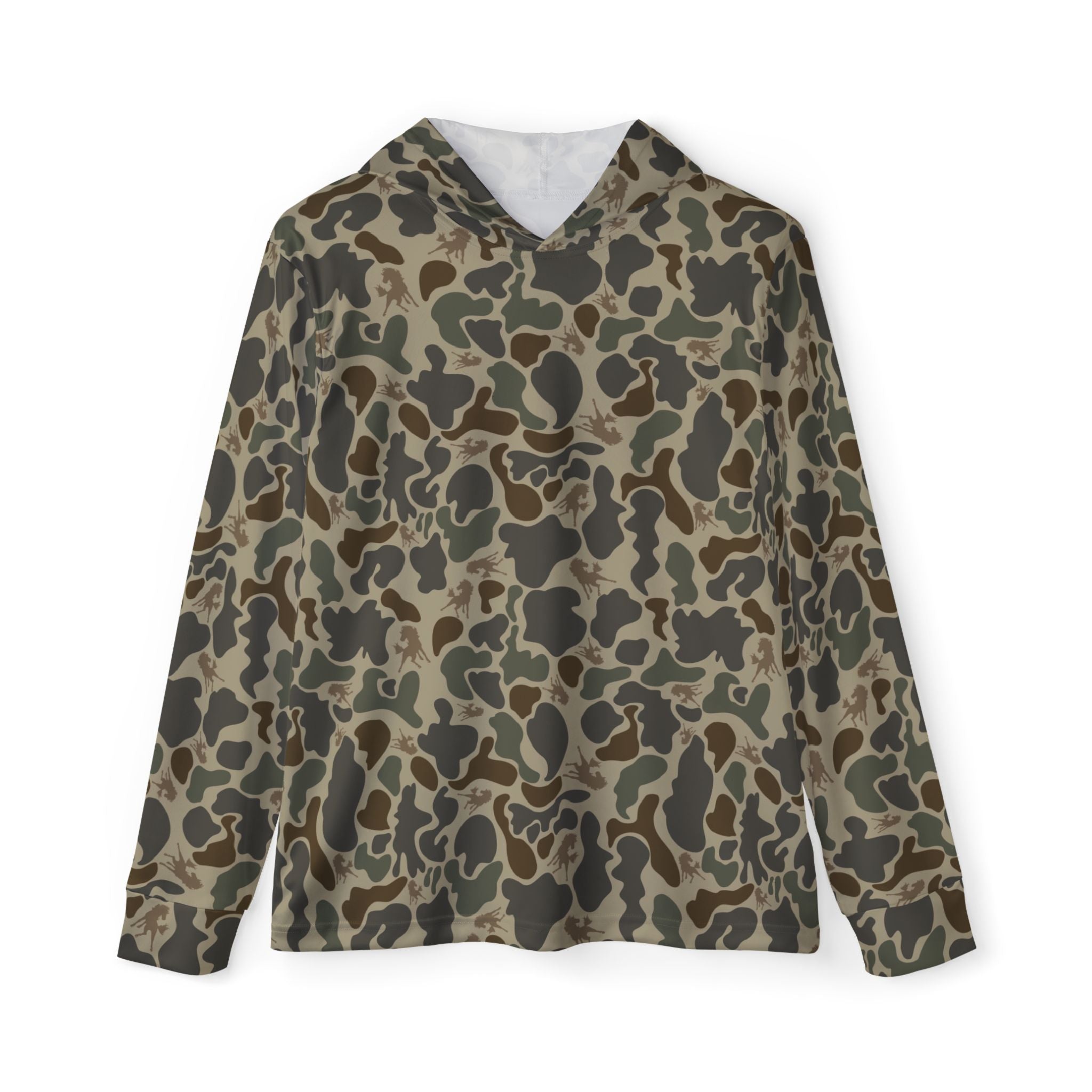 Wild Horses Camo Sports Hoodie, Outdoor Workout Gear, Mens Fashion, Casual Activewear, Gift for Fitness Lovers, Sportswear